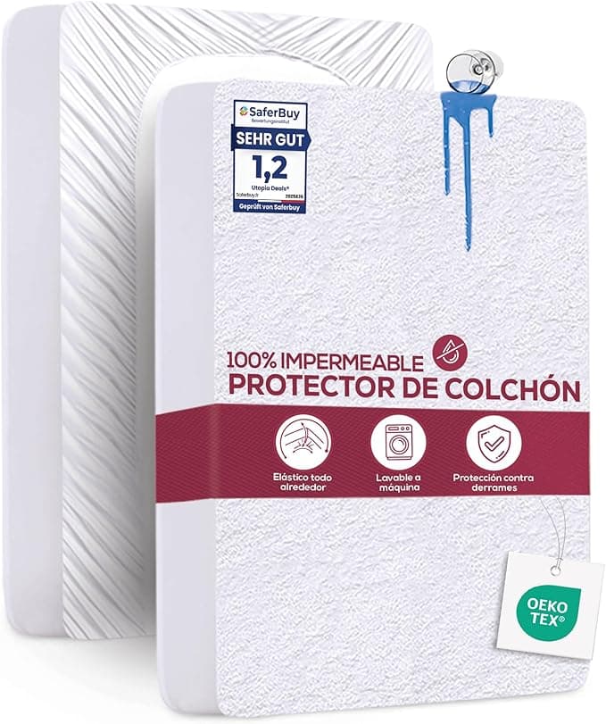 Utopia Bedding Protector Colchón 150 x 200 x 40 cm Impermeable