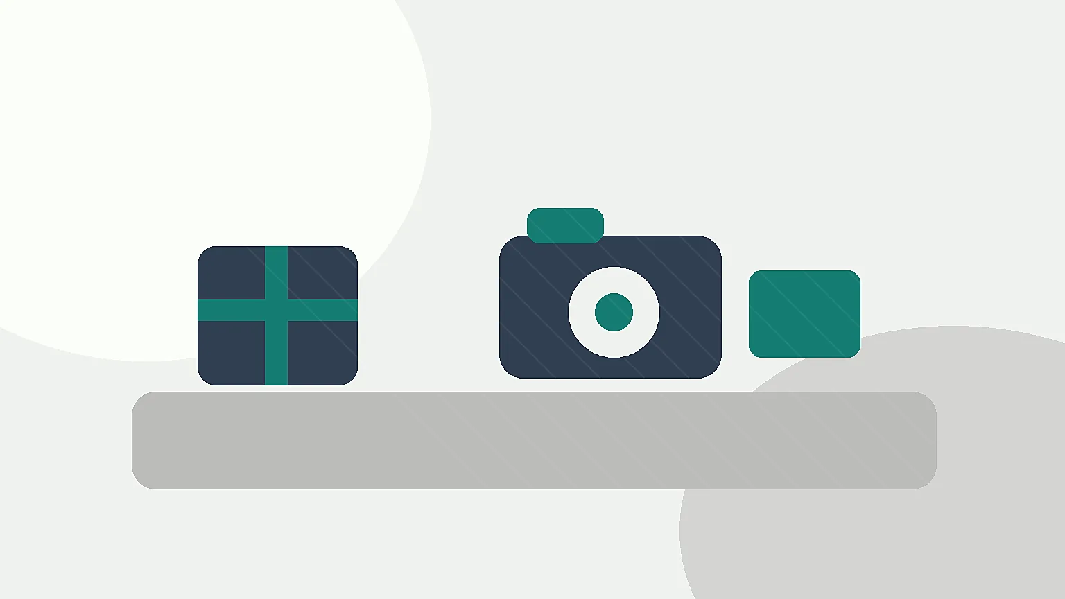 Câmara genérica, cartão de memória, mini impressora e álbum junto a uma prenda para fotografia